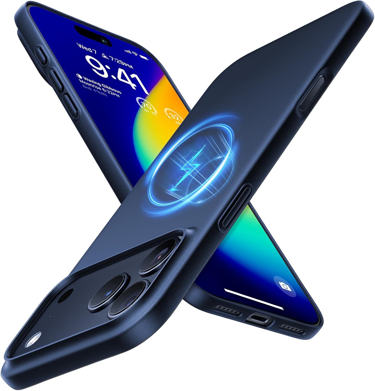 MagSafe slim fit iPhone 17 Pro case – ultra-thin matte hard PC cover, anti-scratch finish in Deep Blue by Rayz Mart