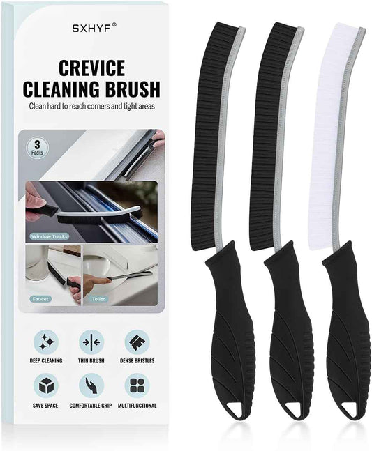 SXhyf Crevice Cleaning Brush with Hard Bristles for Bathroom and Kitchen Grout Cleaning