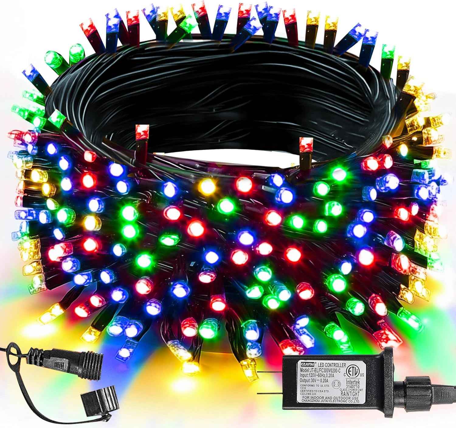 TW SHINE 200 LED Christmas Lights, 66FT Multi-Colored Outdoor Plug-In String Lights with 8 Modes, Waterproof Holiday Décor for Yard, House & Parties