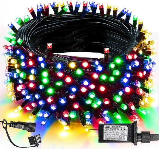 TW SHINE 200 LED Christmas Lights, 66FT Multi-Colored Outdoor Plug-In String Lights with 8 Modes, Waterproof Holiday Décor for Yard, House & Parties